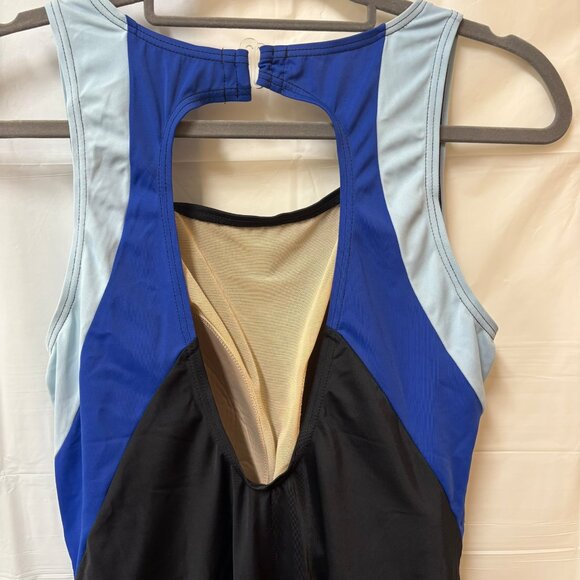 Inches Off One Piece Swimsuit Plus 16 Blue Racer Back Tummy Control Slimming - Picture 4 of 12